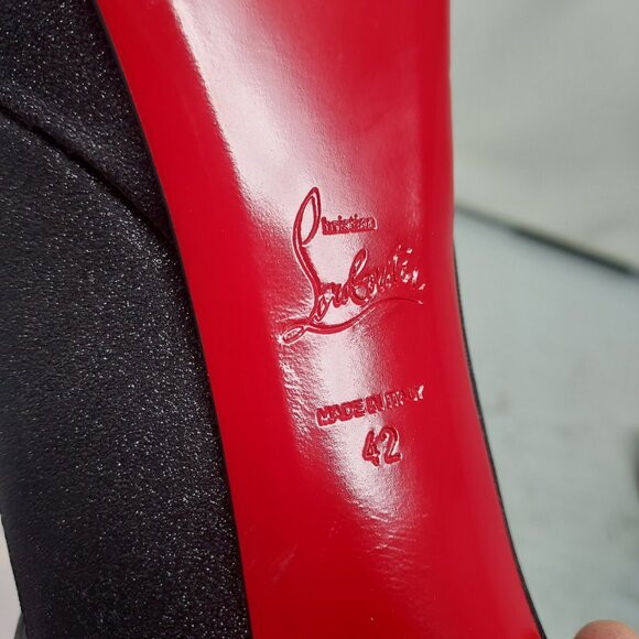 Christian Louboutin Movida Jane Black Glitter Platform Heel Shoe - Picture 5 of 13